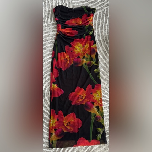 Zara strapless printed dress - Picture 3 of 4